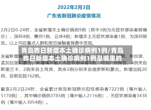 青岛昨日新增本土确诊病例1例/青岛昨日新增本土确诊病例1例是哪里的